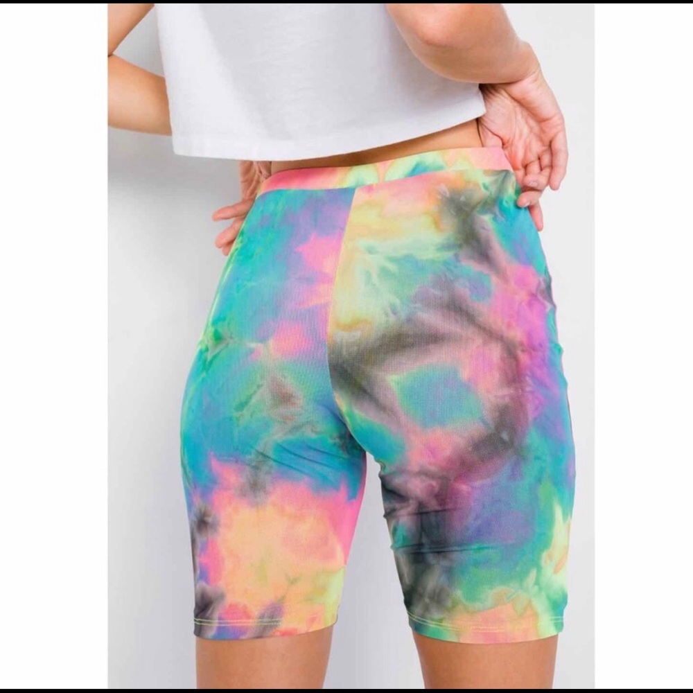 Tie-Dye High Waist Biker Shorts